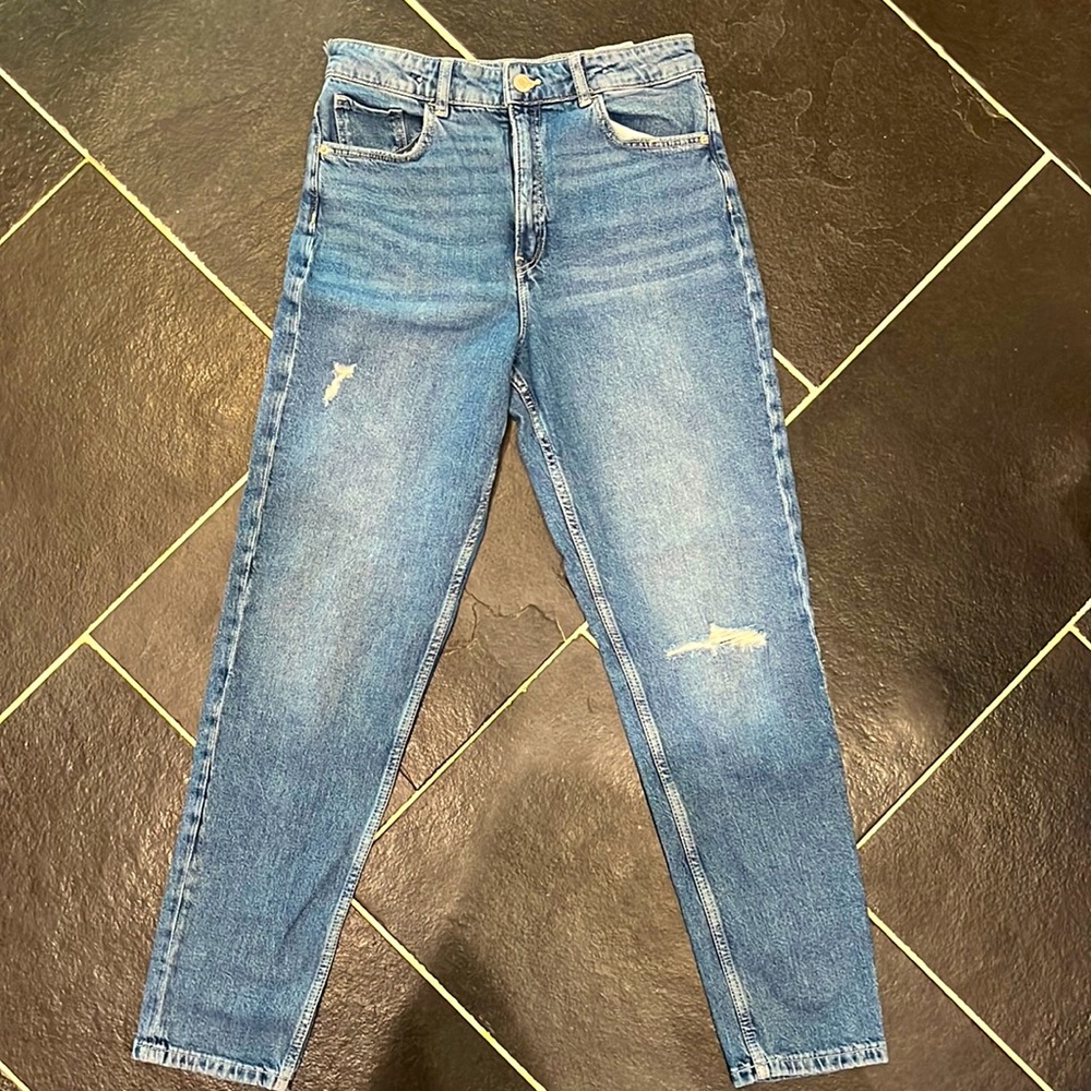 H&M high waist relaxed Denim pants US 14